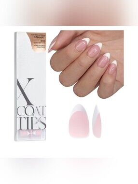 French Tip Press-On Nail Set in Pink & White